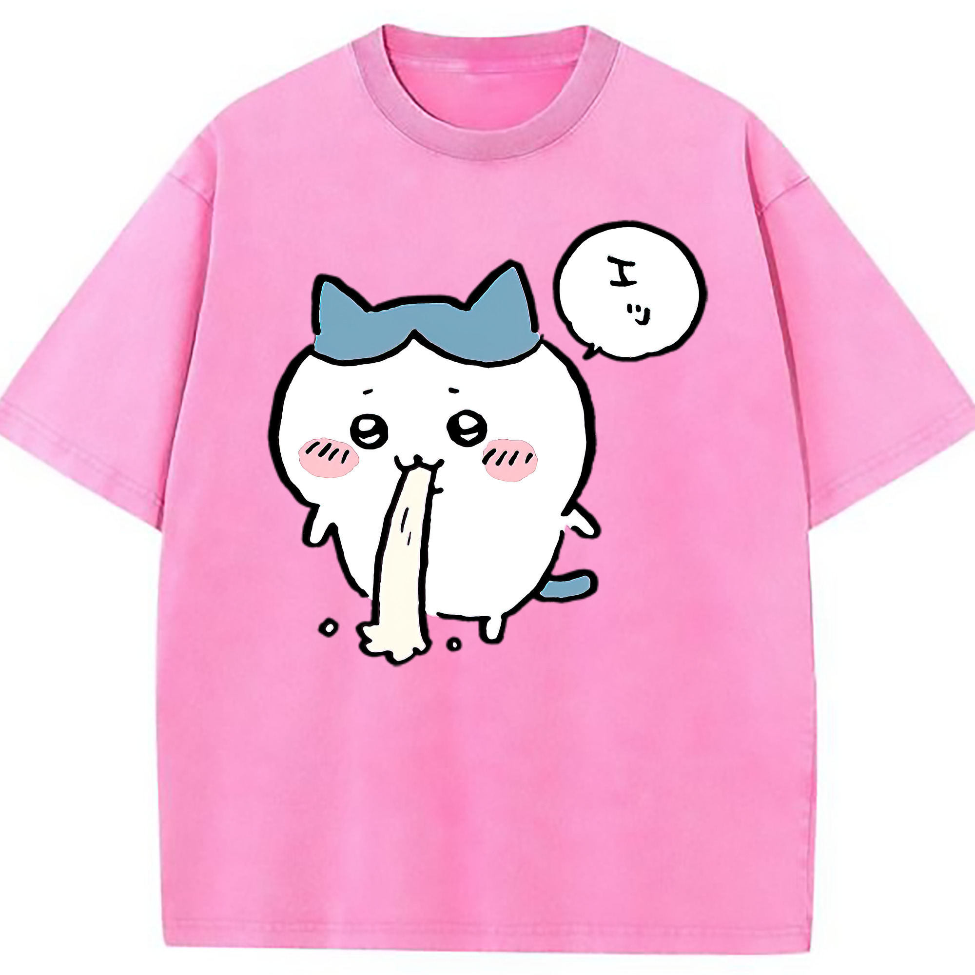 （画像用） ちいかわ ハチワレ Chii-kawa hachiware 綿100% ヴィンテージ風 半袖Tシャツ（フロントプリント）